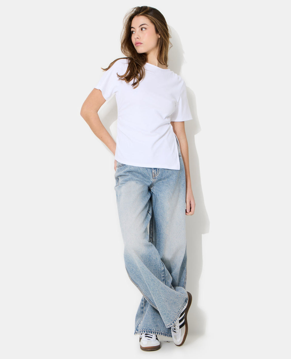 Camiseta Blanca Drapeada