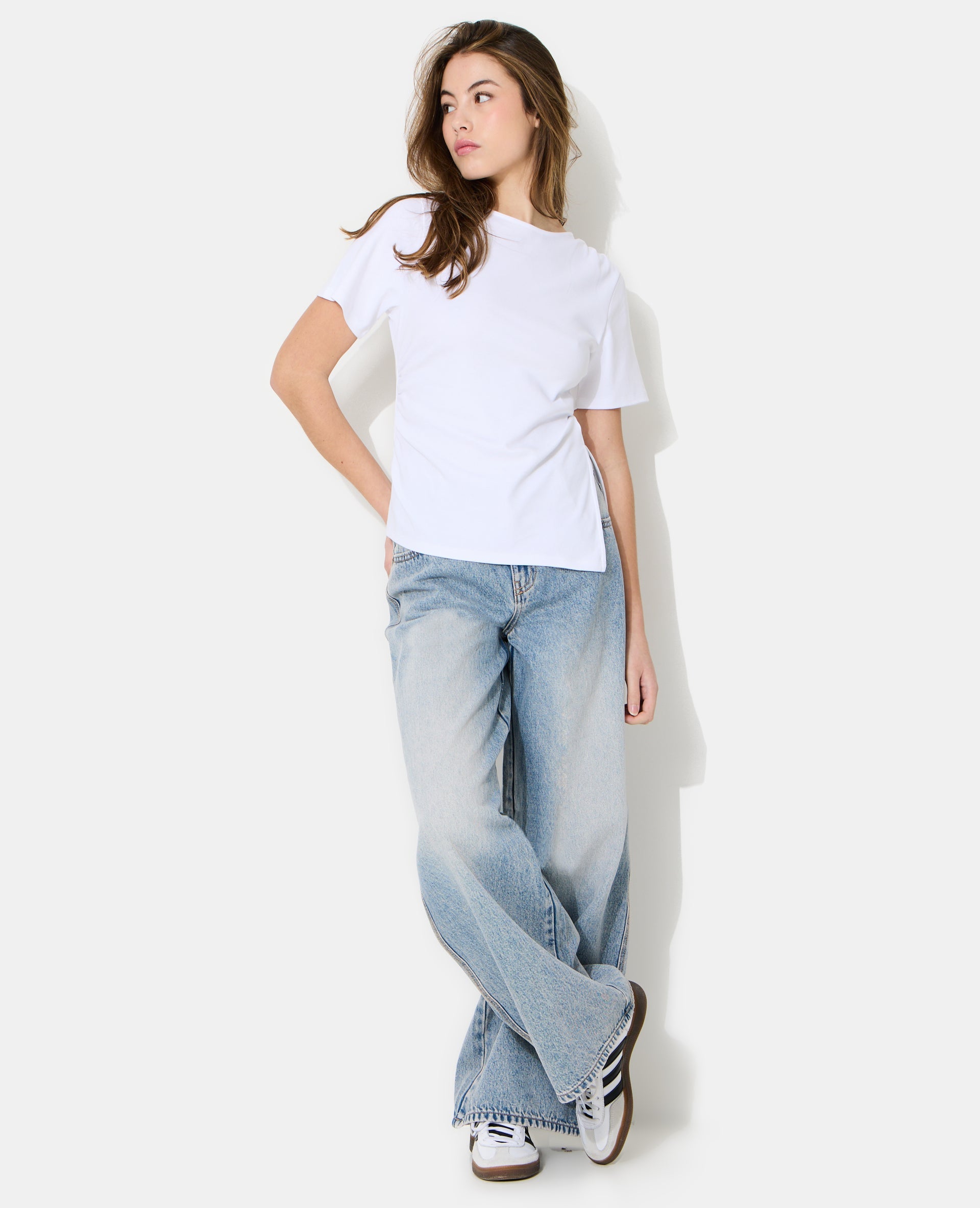 Camiseta Blanca Drapeada