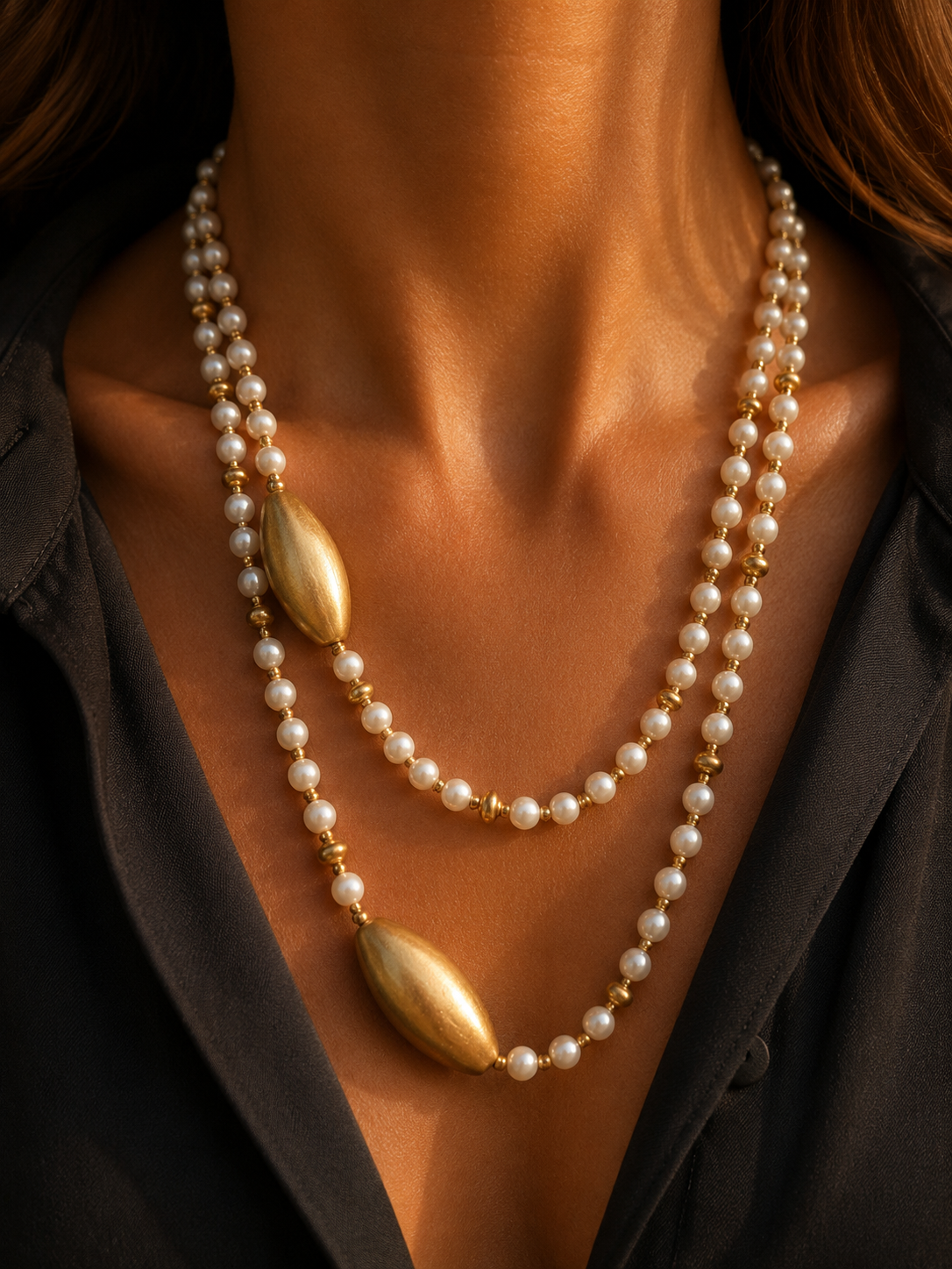 Collar Dúo de Perlas