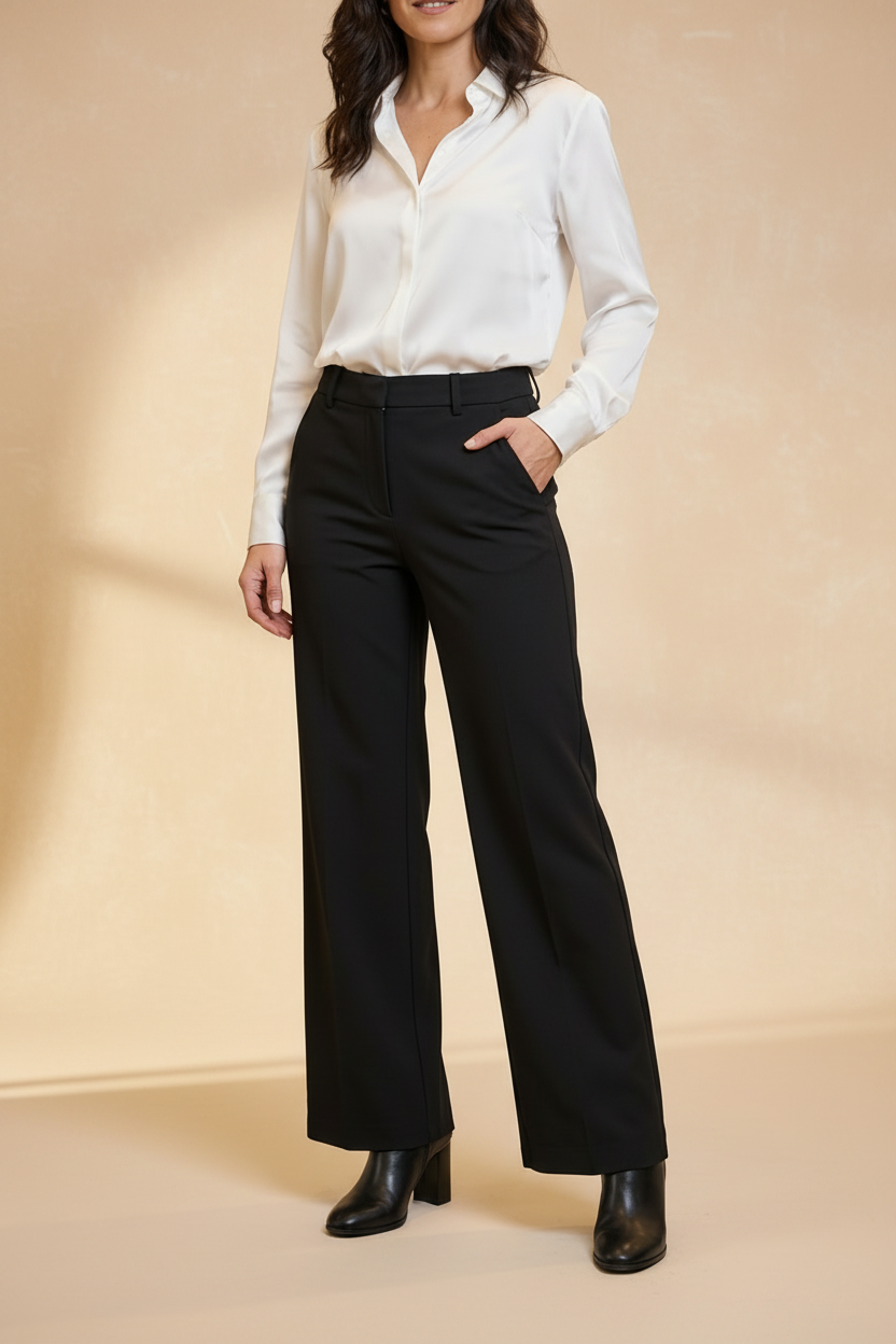 Pantalón negro recto de vestir