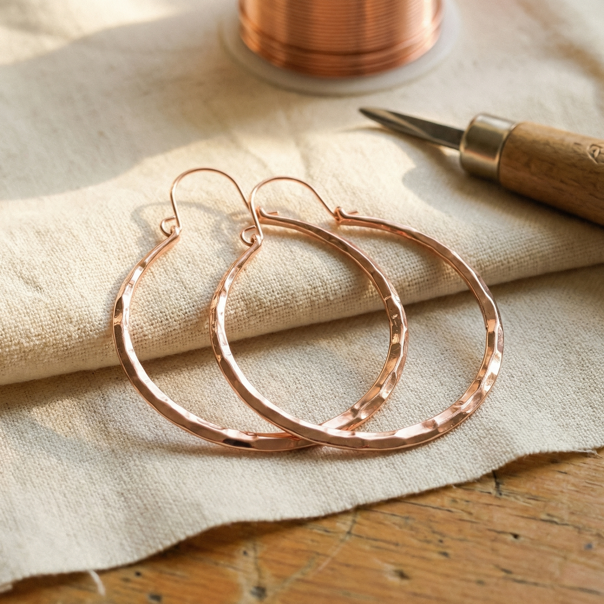 Pendientes Cobre Facetados para mujer