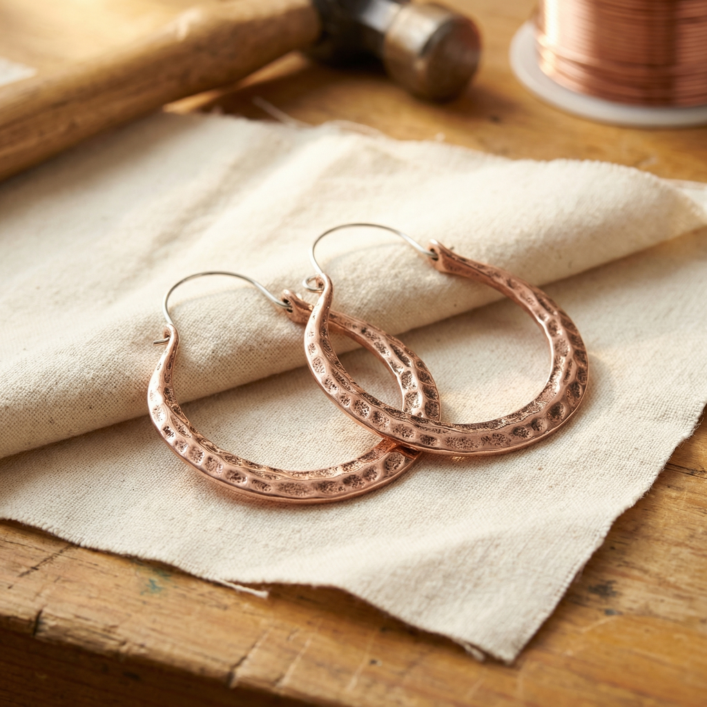 Pendientes Cobre Creciente para mujer