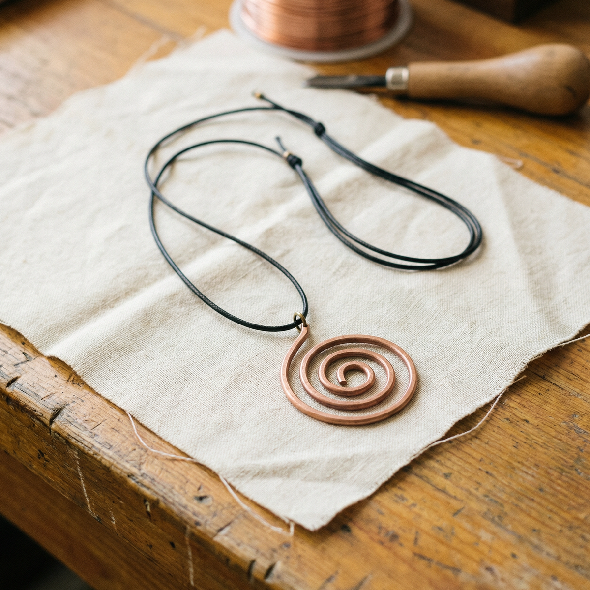 Collar Cobre Espiral para mujer