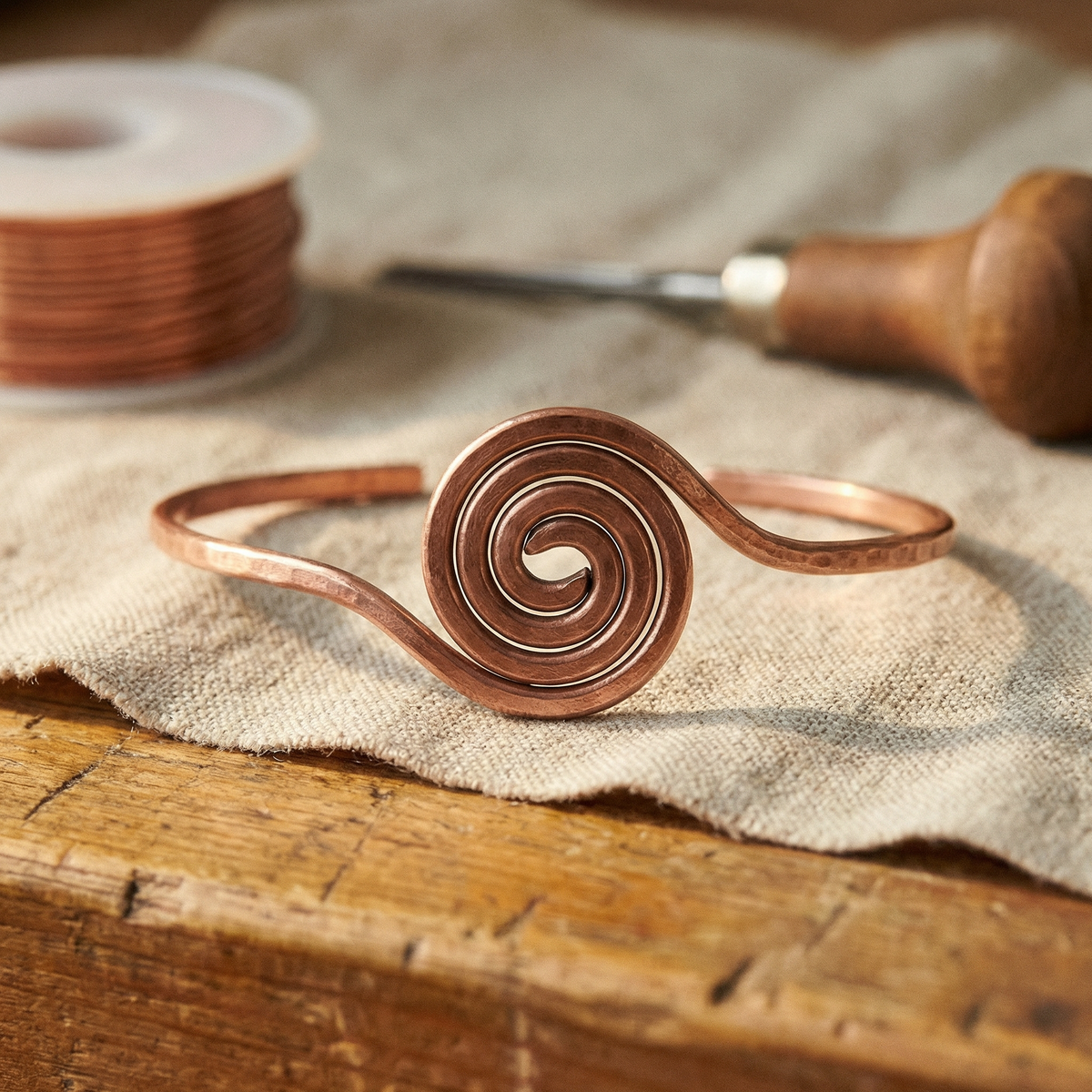 Tobillera Cobre Espiral - vista 2