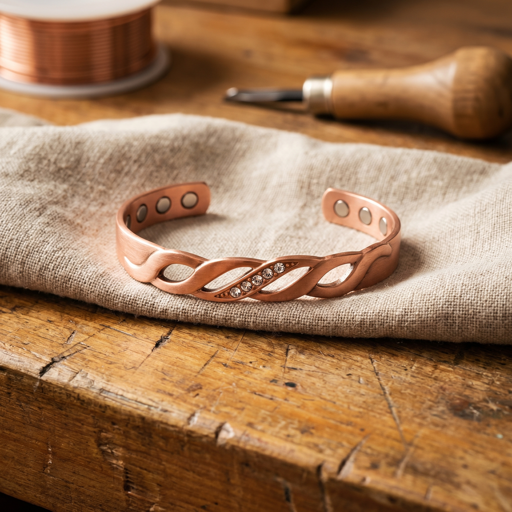 Pulsera Cobre Hebras para mujer