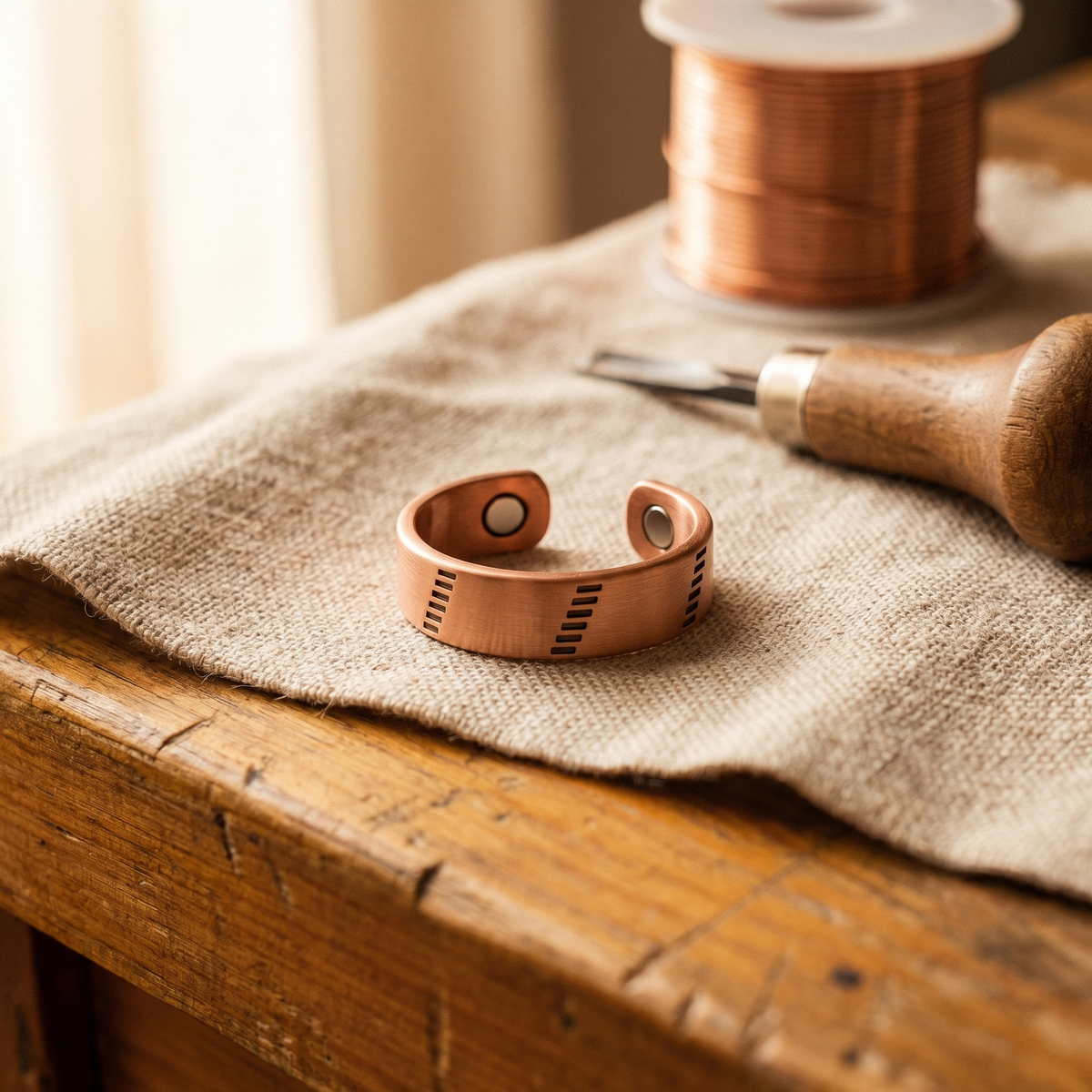 Anillo Cobre Ancho para mujer