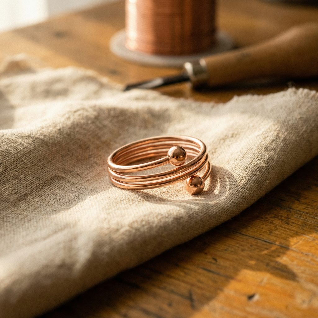 Anillo Cobre Espiral para mujer