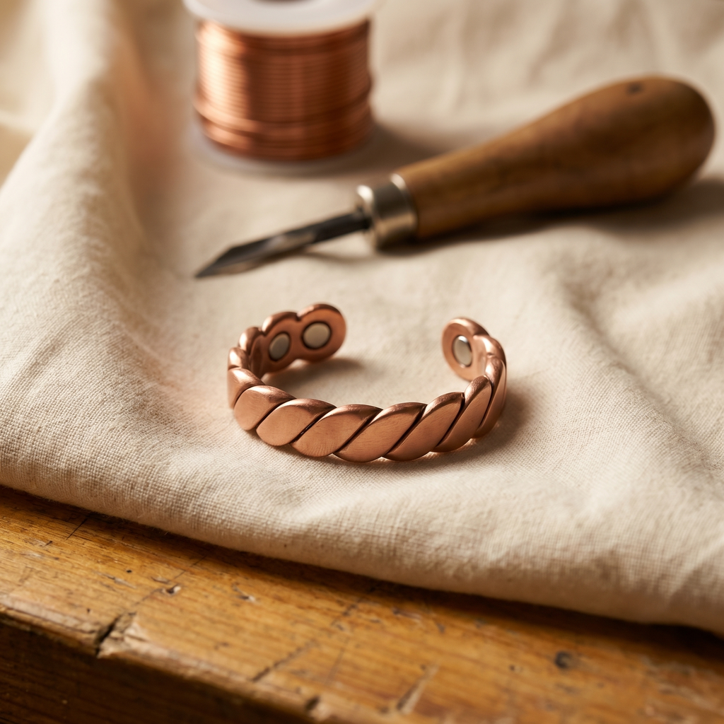 Anillo Cobre Torsión para mujer