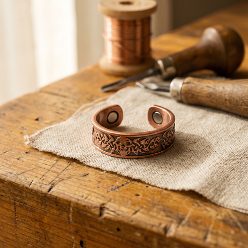 Anillo Cobre Floral para mujer