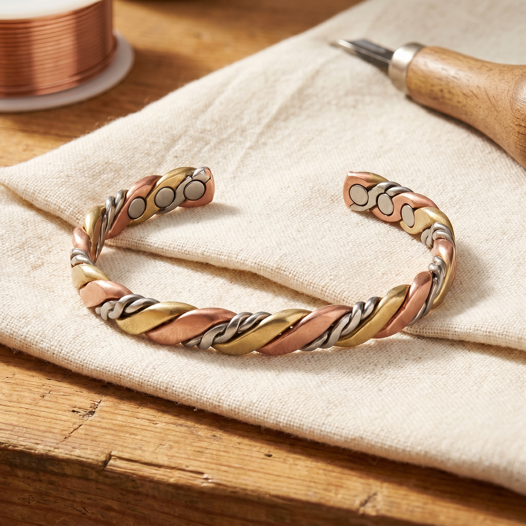 Pulsera Cobre Trenzada para mujer