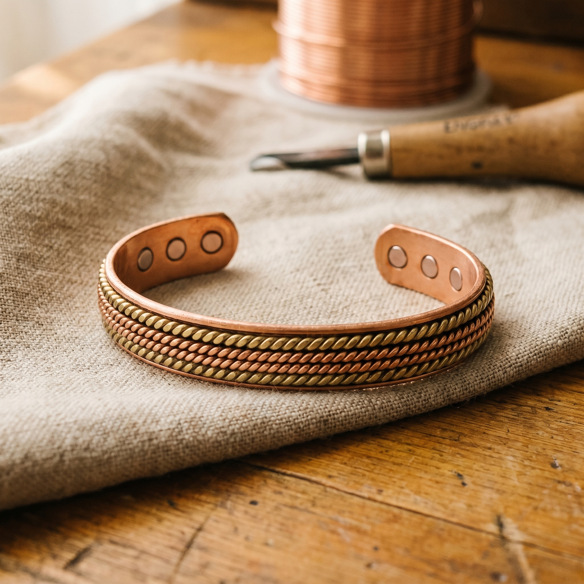 Pulsera Cobre Forja para mujer