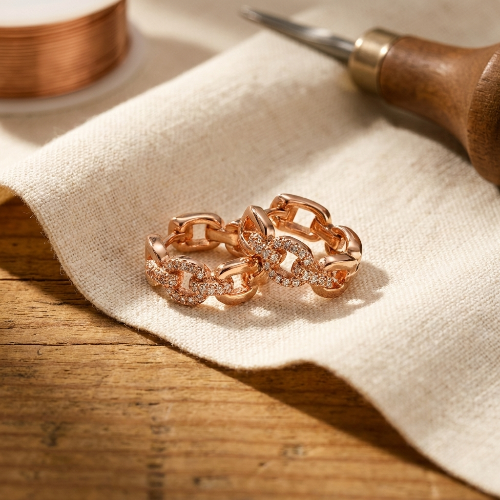 Pendientes Cobre Cristales para mujer