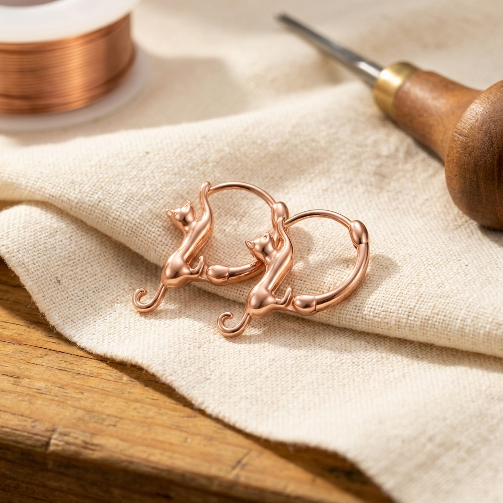 Pendientes Cobre Curvas para mujer