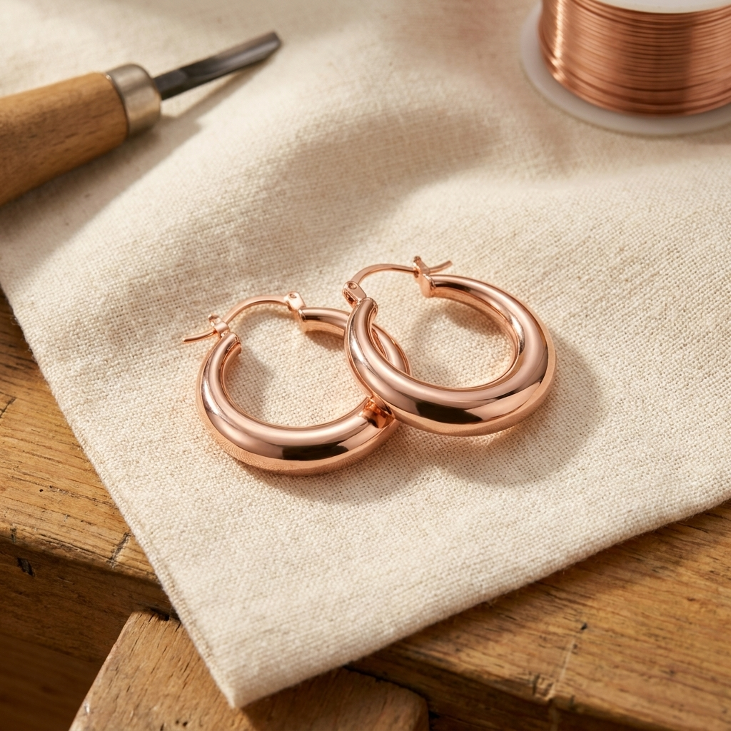 Pendientes Cobre Círculos para mujer