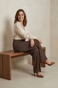 Pantalón ancho rayas marrones